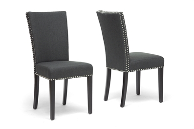Harrowgate Dark Gray Linen Modern Dining Chair (Set of 2) |Affordable